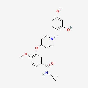 molecular formula C24H30N2O5 B5208092 N-cyclopropyl-3-{[1-(2-hydroxy-4-methoxybenzyl)-4-piperidinyl]oxy}-4-methoxybenzamide 