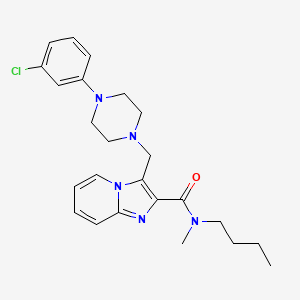 molecular formula C24H30ClN5O B5208158 N-butyl-3-{[4-(3-chlorophenyl)-1-piperazinyl]methyl}-N-methylimidazo[1,2-a]pyridine-2-carboxamide 