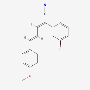 molecular formula C18H14FNO B5208170 2-(3-fluorophenyl)-5-(4-methoxyphenyl)-2,4-pentadienenitrile 