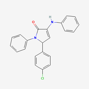 molecular formula C22H17ClN2O B5208176 3-anilino-5-(4-chlorophenyl)-1-phenyl-1,5-dihydro-2H-pyrrol-2-one 