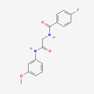 molecular formula C16H15FN2O3 B5208184 4-fluoro-N-{2-[(3-methoxyphenyl)amino]-2-oxoethyl}benzamide 