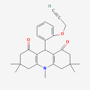 molecular formula C27H31NO3 B5208194 3,3,6,6,10-pentamethyl-9-[2-(2-propyn-1-yloxy)phenyl]-3,4,6,7,9,10-hexahydro-1,8(2H,5H)-acridinedione 