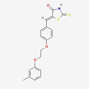 molecular formula C19H17NO3S2 B5208199 5-{4-[2-(3-methylphenoxy)ethoxy]benzylidene}-2-thioxo-1,3-thiazolidin-4-one 