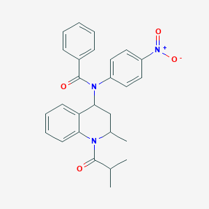 molecular formula C27H27N3O4 B5208204 N-(1-isobutyryl-2-methyl-1,2,3,4-tetrahydro-4-quinolinyl)-N-(4-nitrophenyl)benzamide 