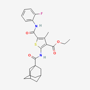 ethyl 2-[(1-adamantylcarbonyl)amino]-5-{[(2-fluorophenyl)amino]carbonyl}-4-methyl-3-thiophenecarboxylate