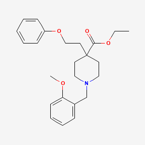 molecular formula C24H31NO4 B5208213 ethyl 1-(2-methoxybenzyl)-4-(2-phenoxyethyl)-4-piperidinecarboxylate 