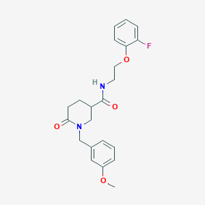 molecular formula C22H25FN2O4 B5208215 N-[2-(2-fluorophenoxy)ethyl]-1-(3-methoxybenzyl)-6-oxo-3-piperidinecarboxamide 