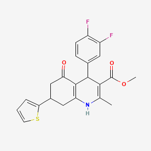 molecular formula C22H19F2NO3S B5208222 methyl 4-(3,4-difluorophenyl)-2-methyl-5-oxo-7-(2-thienyl)-1,4,5,6,7,8-hexahydro-3-quinolinecarboxylate CAS No. 6370-98-5