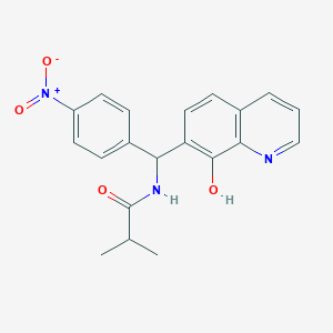 molecular formula C20H19N3O4 B5208234 N-[(8-hydroxy-7-quinolinyl)(4-nitrophenyl)methyl]-2-methylpropanamide 