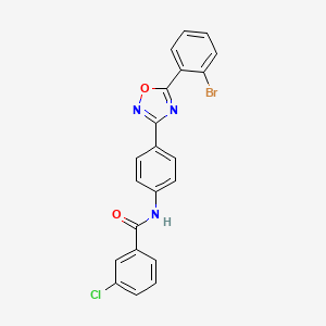 N-{4-[5-(2-bromophenyl)-1,2,4-oxadiazol-3-yl]phenyl}-3-chlorobenzamide