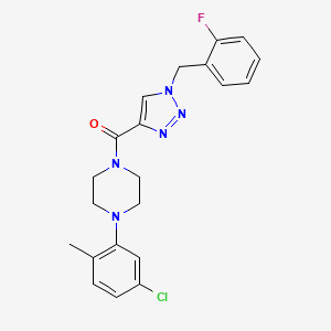 molecular formula C21H21ClFN5O B5208261 1-(5-chloro-2-methylphenyl)-4-{[1-(2-fluorobenzyl)-1H-1,2,3-triazol-4-yl]carbonyl}piperazine 