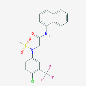 molecular formula C20H16ClF3N2O3S B5208268 N~2~-[4-chloro-3-(trifluoromethyl)phenyl]-N~2~-(methylsulfonyl)-N~1~-1-naphthylglycinamide 