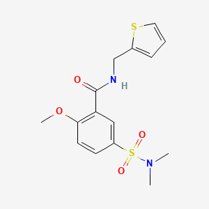 molecular formula C15H18N2O4S2 B5208280 5-[(dimethylamino)sulfonyl]-2-methoxy-N-(2-thienylmethyl)benzamide 