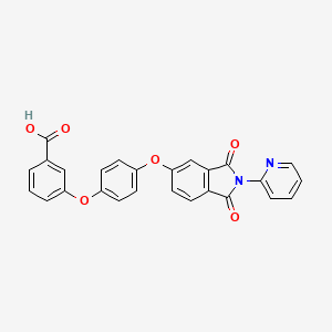 molecular formula C26H16N2O6 B5208294 3-(4-{[1,3-dioxo-2-(2-pyridinyl)-2,3-dihydro-1H-isoindol-5-yl]oxy}phenoxy)benzoic acid 