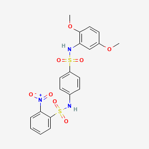 molecular formula C20H19N3O8S2 B5208326 N-(4-{[(2,5-dimethoxyphenyl)amino]sulfonyl}phenyl)-2-nitrobenzenesulfonamide 