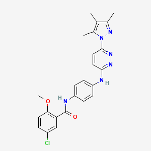 molecular formula C24H23ClN6O2 B5208332 5-chloro-2-methoxy-N-(4-{[6-(3,4,5-trimethyl-1H-pyrazol-1-yl)-3-pyridazinyl]amino}phenyl)benzamide 