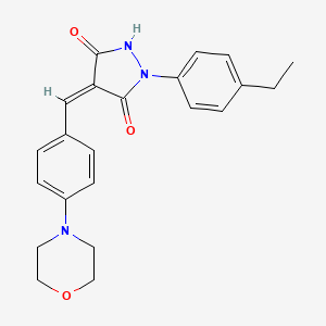 molecular formula C22H23N3O3 B5208340 1-(4-ethylphenyl)-4-[4-(4-morpholinyl)benzylidene]-3,5-pyrazolidinedione 