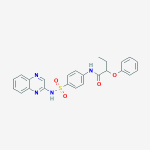 molecular formula C24H22N4O4S B5208341 2-phenoxy-N-{4-[(2-quinoxalinylamino)sulfonyl]phenyl}butanamide 