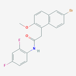 molecular formula C19H14BrF2NO2 B5208350 2-(6-bromo-2-methoxy-1-naphthyl)-N-(2,4-difluorophenyl)acetamide 