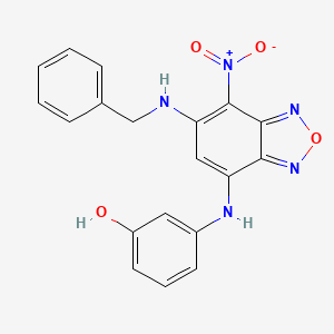 molecular formula C19H15N5O4 B5208371 3-{[6-(benzylamino)-7-nitro-2,1,3-benzoxadiazol-4-yl]amino}phenol 