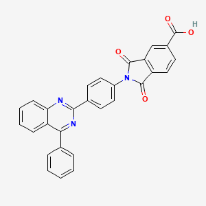 1,3-dioxo-2-[4-(4-phenyl-2-quinazolinyl)phenyl]-5-isoindolinecarboxylic acid