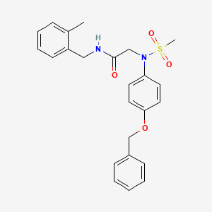 molecular formula C24H26N2O4S B5208441 N~2~-[4-(benzyloxy)phenyl]-N~1~-(2-methylbenzyl)-N~2~-(methylsulfonyl)glycinamide 