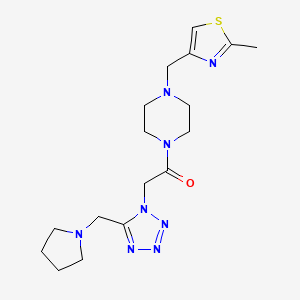 1-[(2-methyl-1,3-thiazol-4-yl)methyl]-4-{[5-(1-pyrrolidinylmethyl)-1H-tetrazol-1-yl]acetyl}piperazine