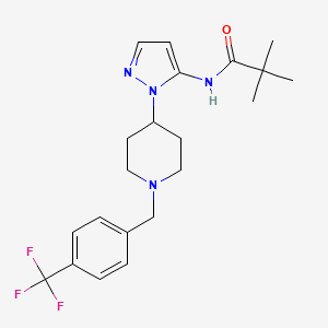 2,2-dimethyl-N-(1-{1-[4-(trifluoromethyl)benzyl]-4-piperidinyl}-1H-pyrazol-5-yl)propanamide