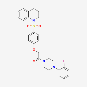 molecular formula C27H28FN3O4S B5208463 1-[(4-{2-[4-(2-fluorophenyl)-1-piperazinyl]-2-oxoethoxy}phenyl)sulfonyl]-1,2,3,4-tetrahydroquinoline 