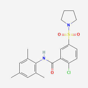molecular formula C20H23ClN2O3S B5208465 2-chloro-N-mesityl-5-(1-pyrrolidinylsulfonyl)benzamide 