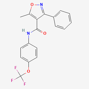 5-methyl-3-phenyl-N-[4-(trifluoromethoxy)phenyl]-4-isoxazolecarboxamide
