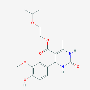 molecular formula C18H24N2O6 B5208498 2-isopropoxyethyl 4-(4-hydroxy-3-methoxyphenyl)-6-methyl-2-oxo-1,2,3,4-tetrahydro-5-pyrimidinecarboxylate 