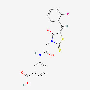 3-({[5-(2-fluorobenzylidene)-4-oxo-2-thioxo-1,3-thiazolidin-3-yl]acetyl}amino)benzoic acid