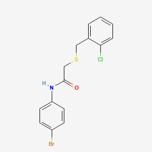 molecular formula C15H13BrClNOS B5208529 N-(4-bromophenyl)-2-[(2-chlorobenzyl)thio]acetamide 