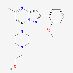 molecular formula C20H25N5O2 B5208530 2-{4-[2-(2-methoxyphenyl)-5-methylpyrazolo[1,5-a]pyrimidin-7-yl]-1-piperazinyl}ethanol 