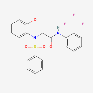 molecular formula C23H21F3N2O4S B5208551 N~2~-(2-methoxyphenyl)-N~2~-[(4-methylphenyl)sulfonyl]-N~1~-[2-(trifluoromethyl)phenyl]glycinamide 