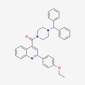molecular formula C35H33N3O2 B5208558 4-{[4-(diphenylmethyl)-1-piperazinyl]carbonyl}-2-(4-ethoxyphenyl)quinoline 
