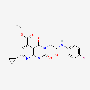 molecular formula C22H21FN4O5 B5208566 ethyl 7-cyclopropyl-3-{2-[(4-fluorophenyl)amino]-2-oxoethyl}-1-methyl-2,4-dioxo-1,2,3,4-tetrahydropyrido[2,3-d]pyrimidine-5-carboxylate 