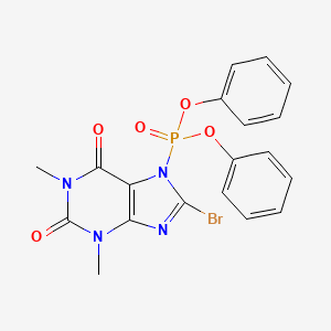 molecular formula C19H16BrN4O5P B5208570 diphenyl (8-bromo-1,3-dimethyl-2,6-dioxo-1,2,3,6-tetrahydro-7H-purin-7-yl)phosphonate 