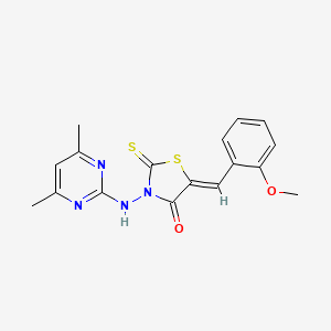 molecular formula C17H16N4O2S2 B5208572 3-[(4,6-dimethyl-2-pyrimidinyl)amino]-5-(2-methoxybenzylidene)-2-thioxo-1,3-thiazolidin-4-one 