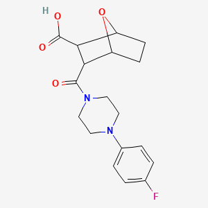 molecular formula C18H21FN2O4 B5208575 3-{[4-(4-fluorophenyl)-1-piperazinyl]carbonyl}-7-oxabicyclo[2.2.1]heptane-2-carboxylic acid 