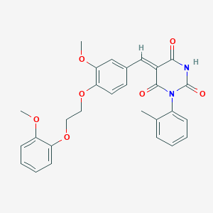 5-{3-methoxy-4-[2-(2-methoxyphenoxy)ethoxy]benzylidene}-1-(2-methylphenyl)-2,4,6(1H,3H,5H)-pyrimidinetrione
