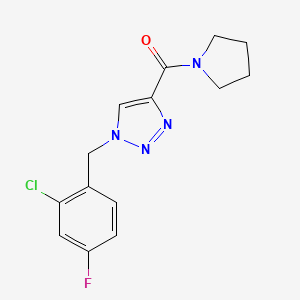 molecular formula C14H14ClFN4O B5208601 1-(2-chloro-4-fluorobenzyl)-4-(1-pyrrolidinylcarbonyl)-1H-1,2,3-triazole 