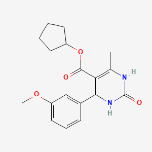molecular formula C18H22N2O4 B5208619 cyclopentyl 4-(3-methoxyphenyl)-6-methyl-2-oxo-1,2,3,4-tetrahydro-5-pyrimidinecarboxylate 
