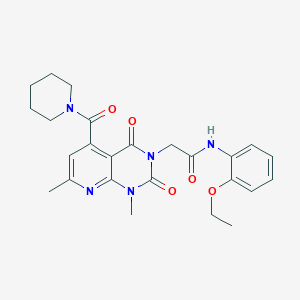 molecular formula C25H29N5O5 B5208628 2-[1,7-dimethyl-2,4-dioxo-5-(1-piperidinylcarbonyl)-1,4-dihydropyrido[2,3-d]pyrimidin-3(2H)-yl]-N-(2-ethoxyphenyl)acetamide 