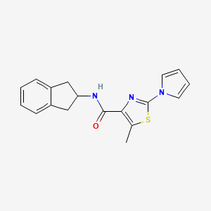 molecular formula C18H17N3OS B5208655 N-(2,3-dihydro-1H-inden-2-yl)-5-methyl-2-(1H-pyrrol-1-yl)-1,3-thiazole-4-carboxamide 