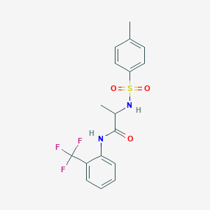 molecular formula C17H17F3N2O3S B5208728 N~2~-[(4-methylphenyl)sulfonyl]-N~1~-[2-(trifluoromethyl)phenyl]alaninamide 