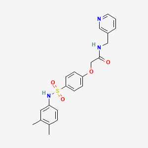 molecular formula C22H23N3O4S B5208755 2-(4-{[(3,4-dimethylphenyl)amino]sulfonyl}phenoxy)-N-(3-pyridinylmethyl)acetamide 