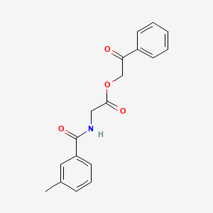 molecular formula C18H17NO4 B5208771 2-oxo-2-phenylethyl N-(3-methylbenzoyl)glycinate 