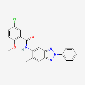 molecular formula C21H17ClN4O2 B5208778 5-chloro-2-methoxy-N-(6-methyl-2-phenyl-2H-1,2,3-benzotriazol-5-yl)benzamide 